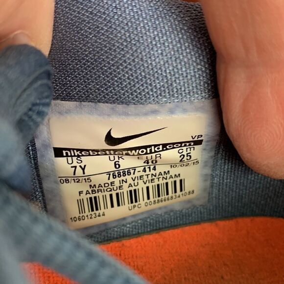 Youth Nike KD 8 Blue and orange Sneakers 749375-414 - Picture 8 of 15